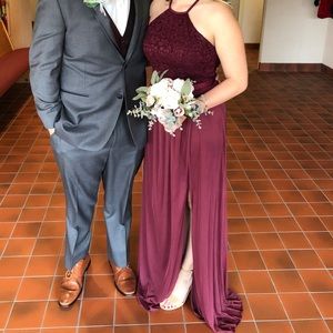 David’s bridal Lace Halter Bridesmaid dress